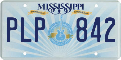 MS license plate PLP842