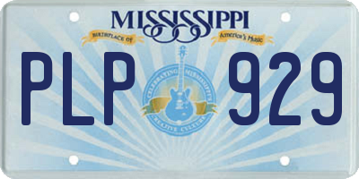 MS license plate PLP929