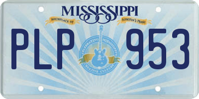 MS license plate PLP953