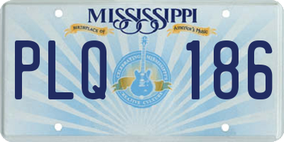 MS license plate PLQ186