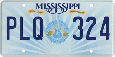 MS license plate PLQ324
