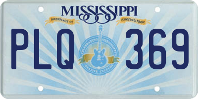 MS license plate PLQ369