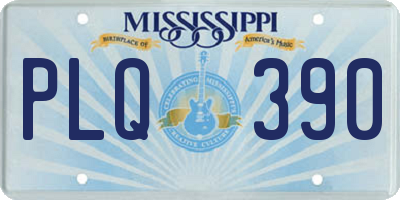 MS license plate PLQ390