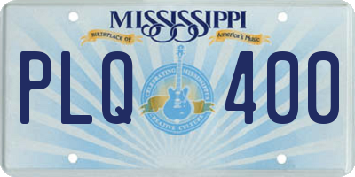 MS license plate PLQ400
