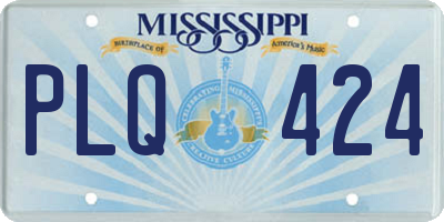 MS license plate PLQ424