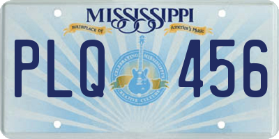 MS license plate PLQ456