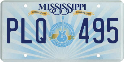 MS license plate PLQ495