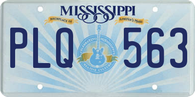 MS license plate PLQ563
