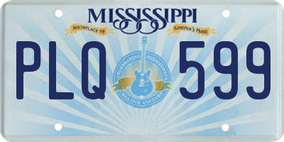 MS license plate PLQ599