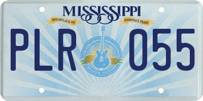 MS license plate PLR055