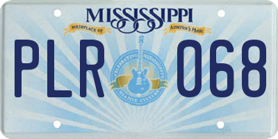 MS license plate PLR068