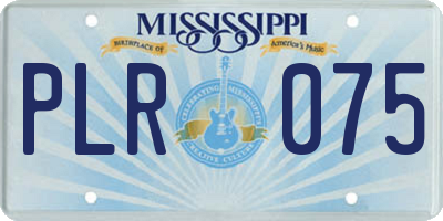 MS license plate PLR075