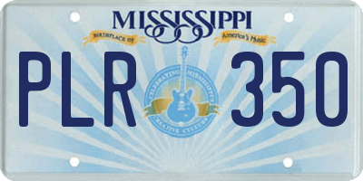 MS license plate PLR350