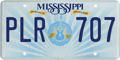 MS license plate PLR707