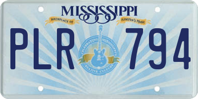 MS license plate PLR794