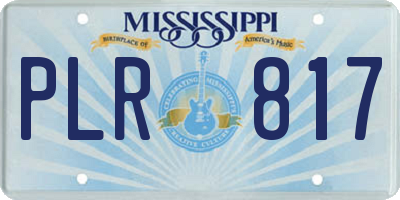 MS license plate PLR817