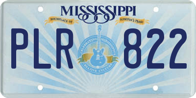 MS license plate PLR822