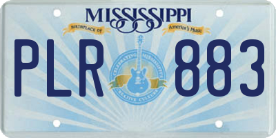 MS license plate PLR883