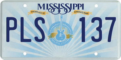 MS license plate PLS137