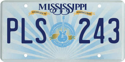 MS license plate PLS243