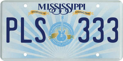 MS license plate PLS333