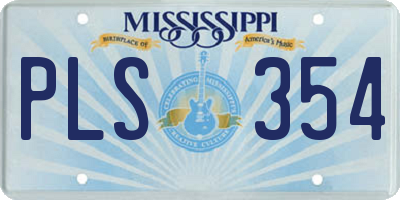 MS license plate PLS354