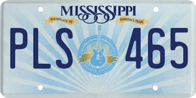 MS license plate PLS465