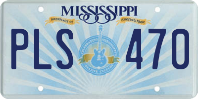 MS license plate PLS470