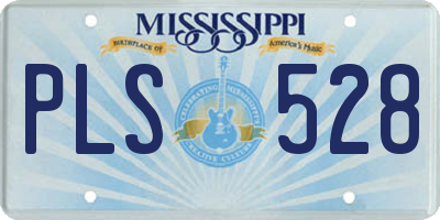 MS license plate PLS528