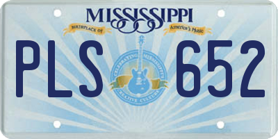 MS license plate PLS652