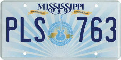 MS license plate PLS763