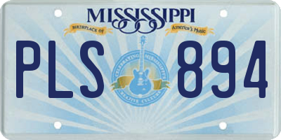 MS license plate PLS894