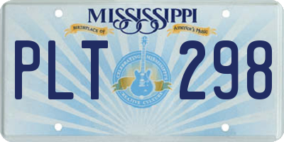 MS license plate PLT298