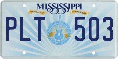 MS license plate PLT503