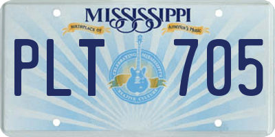 MS license plate PLT705