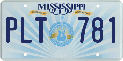 MS license plate PLT781