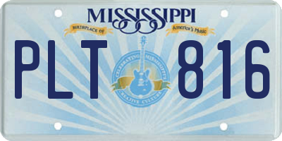 MS license plate PLT816