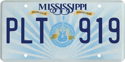 MS license plate PLT919