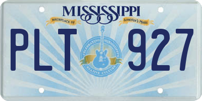 MS license plate PLT927
