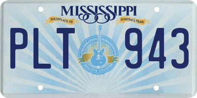 MS license plate PLT943