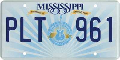 MS license plate PLT961