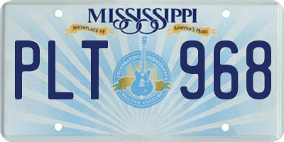 MS license plate PLT968