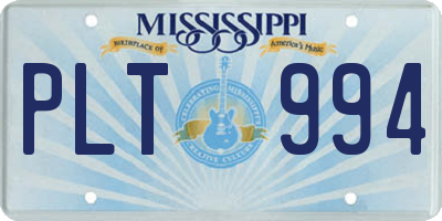MS license plate PLT994