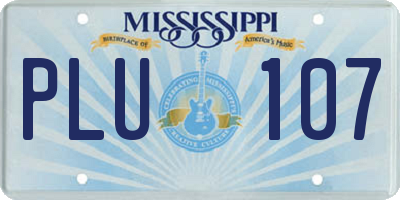 MS license plate PLU107