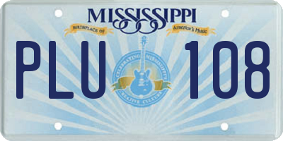 MS license plate PLU108