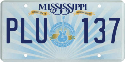 MS license plate PLU137