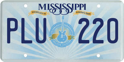MS license plate PLU220