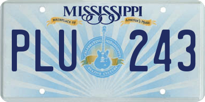 MS license plate PLU243
