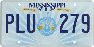 MS license plate PLU279