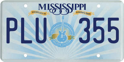MS license plate PLU355